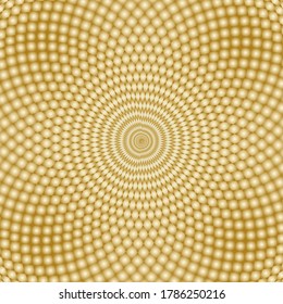 Abstract golden honeycomb from center outward psychedelic background