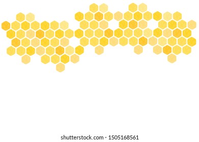 Abstract golden honeycombs on white background vector illustration.