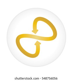 Abstract golden infinity logo
