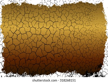 Abstract golden isolated close-up texture of cracked ground in the sunshine. vector template easy to use