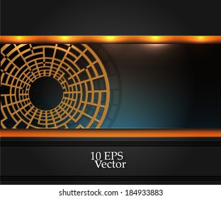 Abstract golden labyrinth background 