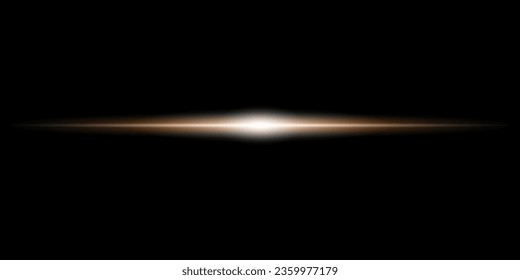 Abstract golden laser beam. Transparent isolated on black background. Vector illustration. lighting effect. directional spotlight