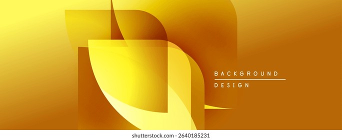 Abstract golden layers create dynamic visual effect. Smooth gradients, modern design, suitable for backgrounds, presentations.