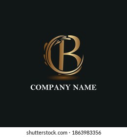 Abstrakter Goldener Buchstabe B Anfangslogotyp. Luxuriöse und elegante Logo-Design-Vorlage.