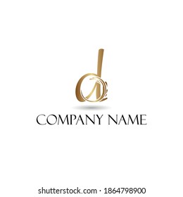 Abstract Golden Letter d Initial logotype in luxury and elegant logo concept template