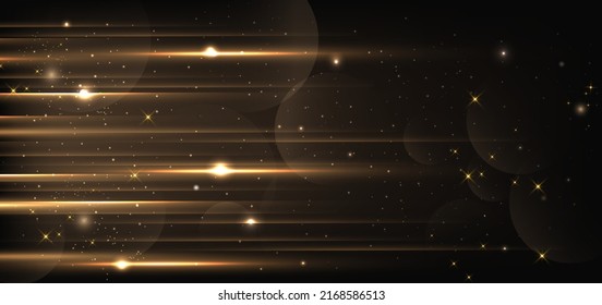 Abstract golden light background with dust sparkling glitter. Luxury concept. Vector illustration 