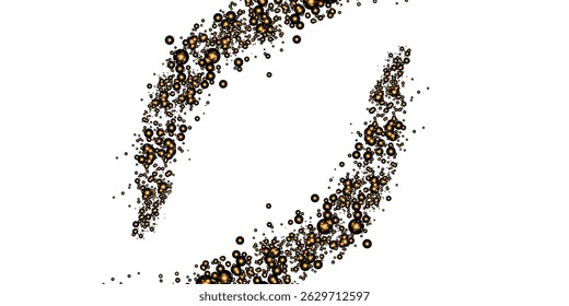 Abstract golden light bokeh background. Soft glowing blur isolated on white with copy space. Elegant gold shimmer bokeh illustration. white frame design with sparkling light effect.