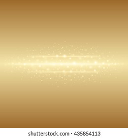 Abstract Golden Light Bokeh Background Vector Illustration. Magic Gold Defocused Glitter Sparkles. Good for promotion materials, Brochures, Banners. Abstract Backdrop.