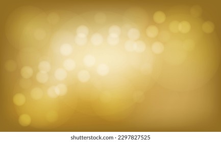 Abstract golden light bokeh blurred luxury background vector illustration.
