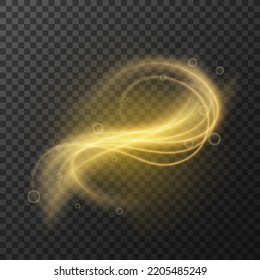 Abstrakter goldener Kreis-Effekt auf Dunkelheit