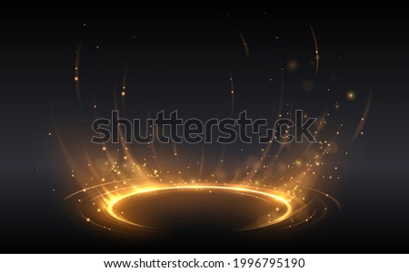 Abstract golden light circle effect