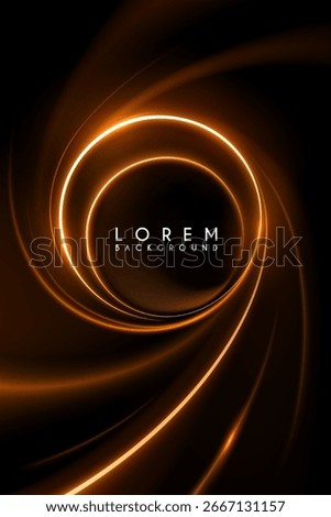 Abstract golden light circle lines effect