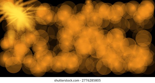 Abstract golden light effect background warm tones and blurred bokeh for stunning visuals