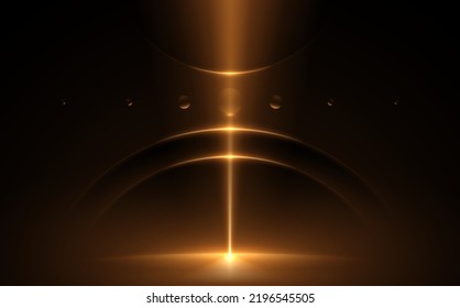 Abstract golden light effect with planets