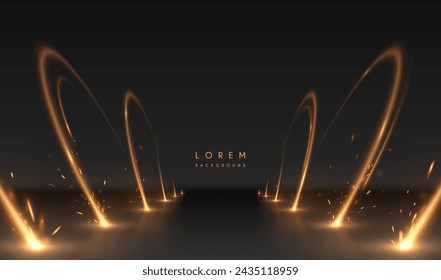 Abstract golden light effect with sparks