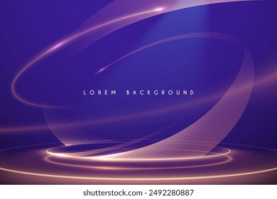 Abstract golden light effects on blue background