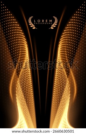 Abstract golden light effects on black background