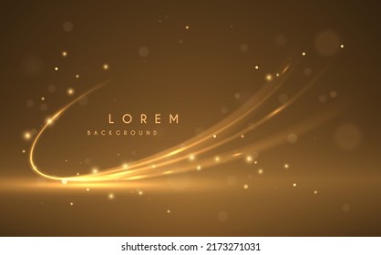 Abstract golden light lines background