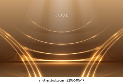 Abstract golden light lines background