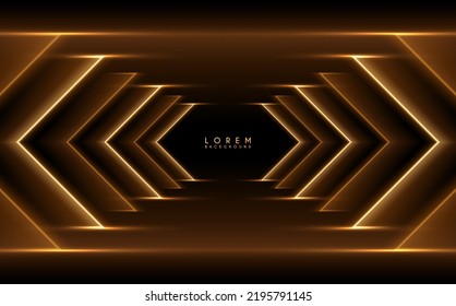 Abstract golden light lines on black background