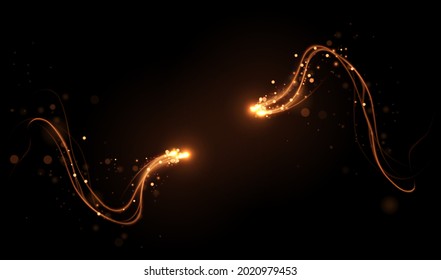 Abstract golden light motion effect