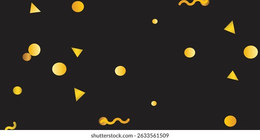 Abstract Golden Light Particles and Sparkling Dust Trail on Dark Black Background for Holiday Design. Magical Golden Sparks and Stars Floating on Black Background with Christmas Bokeh Effect