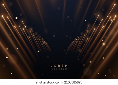 Abstract golden light rays background