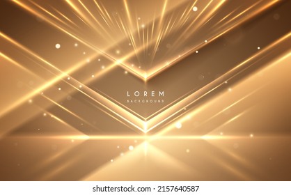 Abstract golden light rays background