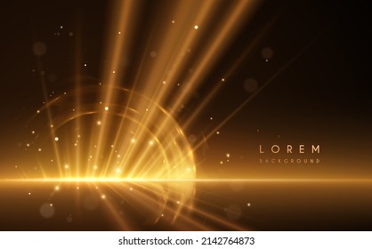 Abstract golden light rays effect background