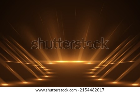 Abstract golden light rays scene