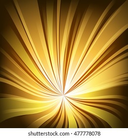 Abstract golden light twisted background
