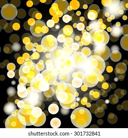 Abstract golden lights bokeh background