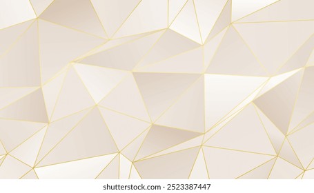 abstract golden line backdrop in low poly style vector