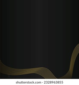 Abstract golden line on black background. 
