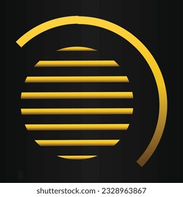 Abstract golden line on black background. 