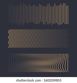 Abstract golden line set. Vector gold line set.