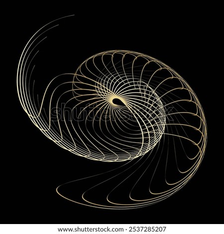 Abstract golden line spiral circle vector background