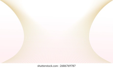 Fondo de onda de línea dorada Abstractas. líneas de fondo de negocios diseño de banda abstracta de onda. Elemento liso gris Abstractas, blanco. Diseño de Anuncio de líneas de curva de onda gris abstracto