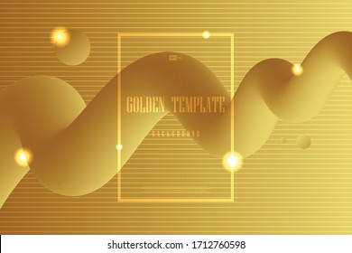 Abstract golden line wavy pattern design artwork background.  illustration vector eps10