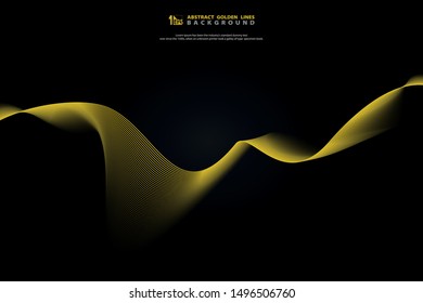 Abstract golden line of wavy style decoration background. You can use for poster, presentation, ad, artwork, template design. illustration vector eps10