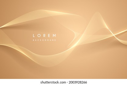 Abstract golden lines background with glow effect
