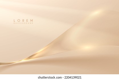 Abstract golden lines background with glow effect