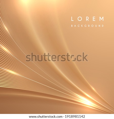 Abstract golden lines background with glow effect