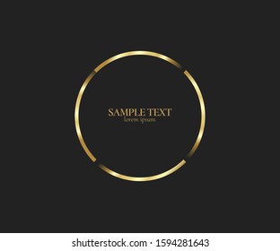 Abstract golden lines in circle form, Design element, Geometric shape with luxury style, Striped border frame for image, Technology round Logo, Spiral Vector Illustration