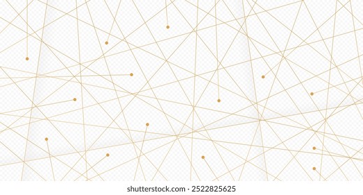 Linhas douradas abstratas com diferentes pontos, ponto de nó, digital, fundo de tecnologia, fundo branco para apresentação de negócios.