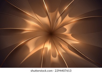 Abstract golden lines flower background