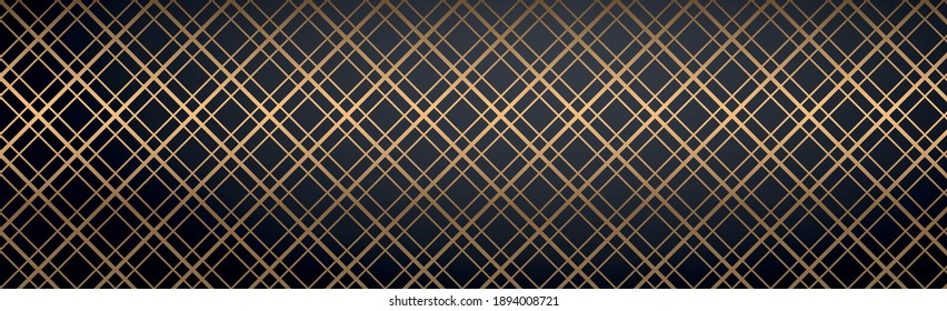 Abstract golden lines on a black background - Vector illustration