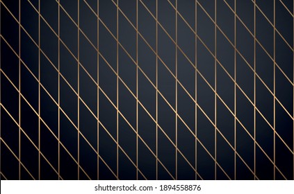 Abstract golden lines on a black background - Vector illustration