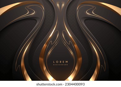 Abstract golden lines ornate background