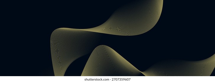 Abstract golden lines pattern decorative on blue background. Overlapping for a luxury style of decoration template. eps10